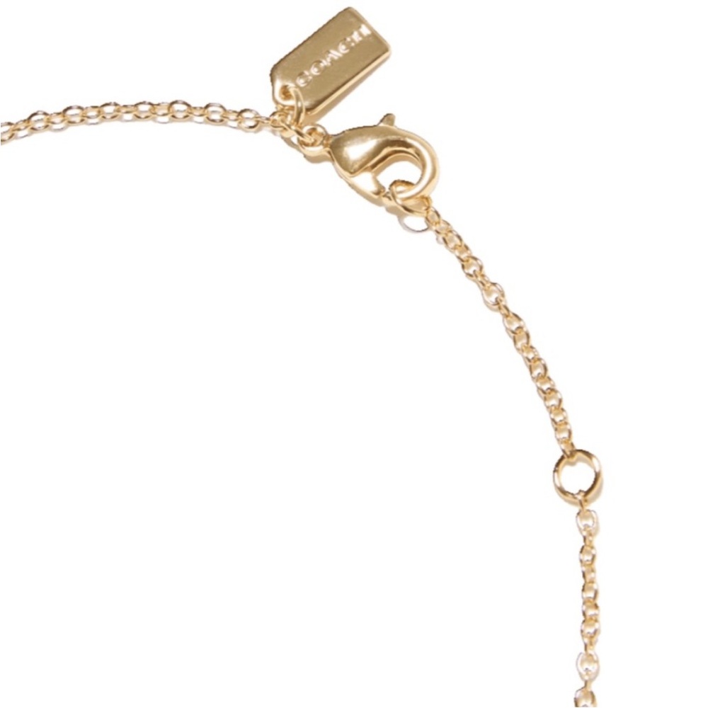 Coach Gold Heart Pendant Necklace Signature C Charm NWT Designer Jewelry - Picture 3 of 7